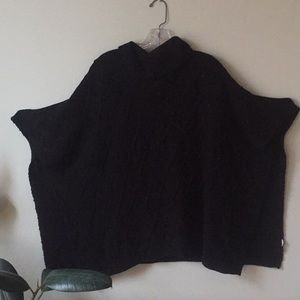 Short sleeve poncho style sweater